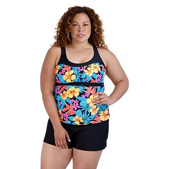 Plus Size ZeroXposur Peasant Tankini Swim Top