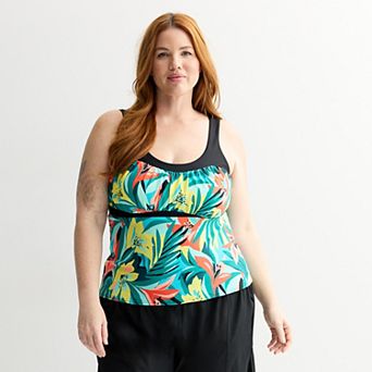 Plus Size ZeroXposur Peasant Tankini Swim Top