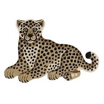 Linon Jungle Cheetah Shaped Rug