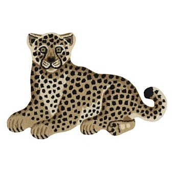 Linon Jungle Cheetah Shaped Rug