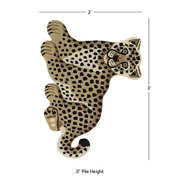 Linon Jungle Cheetah Shaped Rug