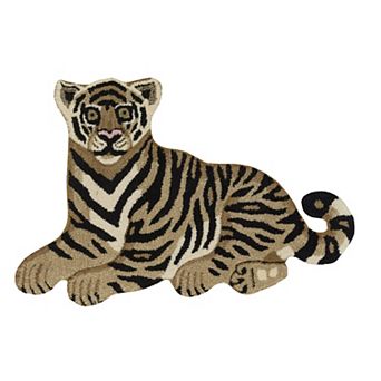 Linon Jungle Tiger Shaped Rug