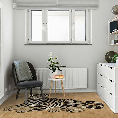 Linon Jungle Tiger Shaped Rug
