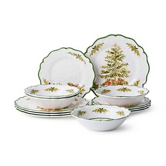 Certified International Holly Tree 12 pc Mel Dinnerware Set