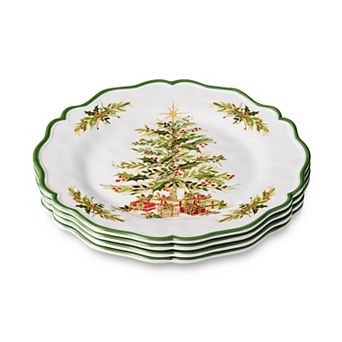 Certified International Holly Tree 4 pc Dinner Plate Set