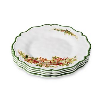 Certified International Holly Tree 4 pc Melamine Salad Plate Set