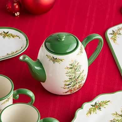 Certified International Holly Tree 36-oz. Ceramic Teapot
