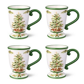 Certified International Holly Tree 4 pc 16-oz. Melamine Mug Set