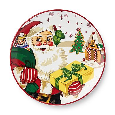 Certified International Santa's Retro Christmas 4-pc. Dinner Plate Set