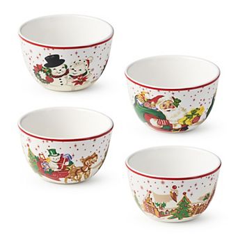 Certified International Santa's Retro Christmas 4 pc Bowls Set