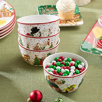 Certified International Santa's Retro Christmas 4 pc. Bowls Set