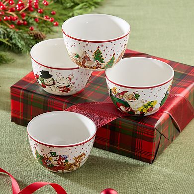 Certified International Santa's Retro Christmas 4 pc. Bowls Set