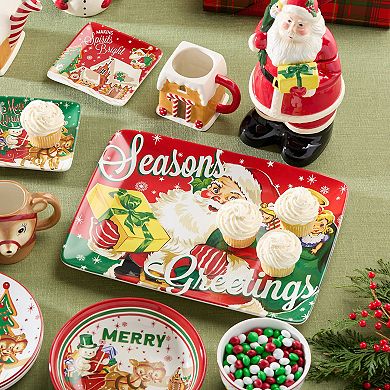 Certified International Retro Christmas Rectangular Platter