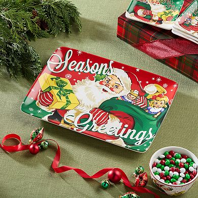 Certified International Retro Christmas Rectangular Platter