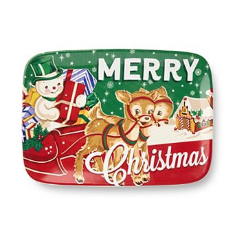 Certified International Retro Christmas Rectangular Platter