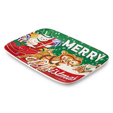 Certified International Retro Christmas Rectangular Platter