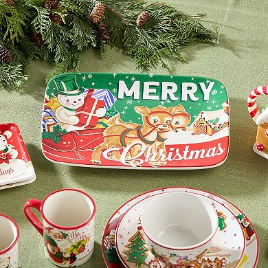 Certified International Retro Christmas Rectangular Platter