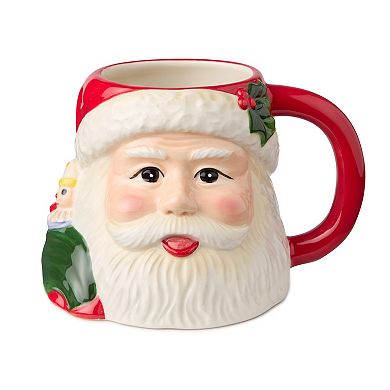 Certified International Santa's Retro Christmas 4 pc. 3-D Mug Set