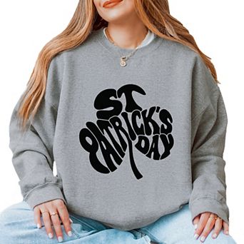 Simply Sage Market St. Patrick's Day Word Shamrock Sweatshirt