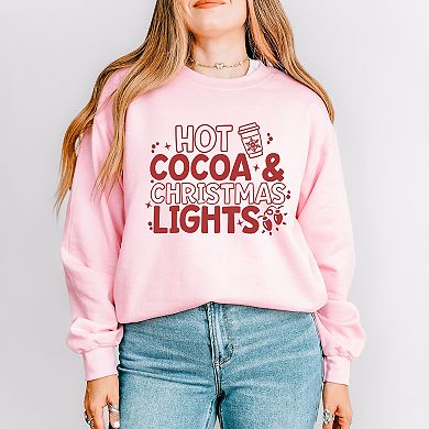 Hot Cocoa and Christmas Lights - Women's Graphic Sweatshirt