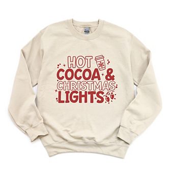 Hot Cocoa and Christmas Lights - Women's Graphic Sweatshirt
