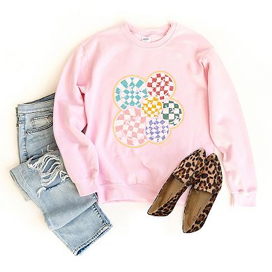 S.W.Smiley Rainbow Checkered - Womens Sweatshirt