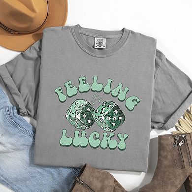 Simply Sage Market Green Dice Feeling Lucky Garment Dyed Tee