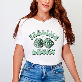 Simply Sage Market Green Dice Feeling Lucky Garment Dyed Tee