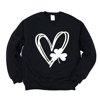 Simply Sage Market Hand Drawn Heart With Shamrock Sweatshirt
