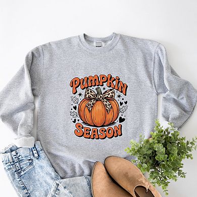 Coquette Pumpkin Season Leopard - Womens Graphic Sweatshirt