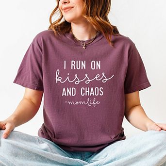 Simply Sage Market I Run On Kisses And Chaos Garment Dyed Tee