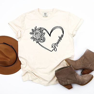 Simply Sage Market Grandma Heart Outline Garment Dyed Tee