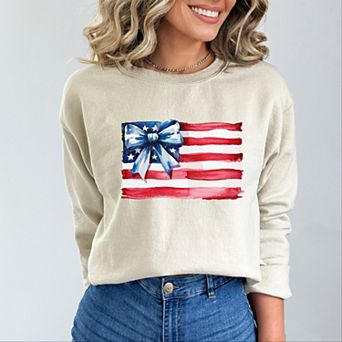 USA Flag Coquette - Women's Graphic Sweatshirt