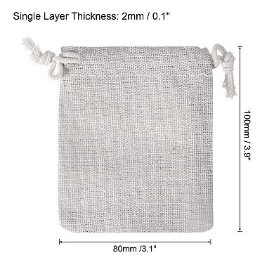 4"x3" Money Sacks Bag, 6pcs Deposit Change Transit Bags, White