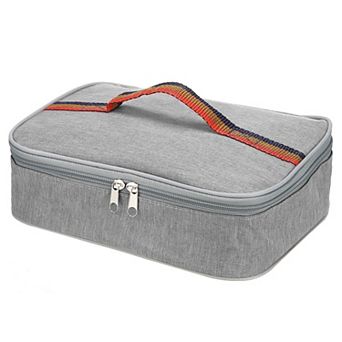 11"x8"x3" Insulated Bags, Portable Food Containers Bag Flat Bento Bags Thermal Lunch Pail