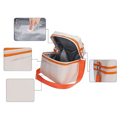 Reusable Lunch Bag, Leakproof Freezable Lunch Cooler Bag w Adjustable Shoulder Strap 8.3*5.1*7.1in