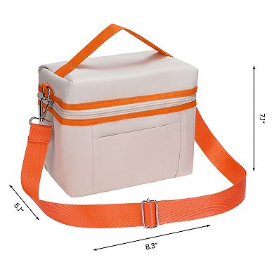 Reusable Lunch Bag, Leakproof Freezable Lunch Cooler Bag w Adjustable Shoulder Strap 8.3*5.1*7.1in