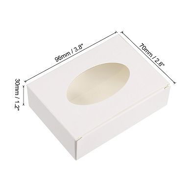 4"x3"x1" Paper Soap Box with Window, 30 Pack Homemade Soap Boxes Oval Presents Packaging Boxes