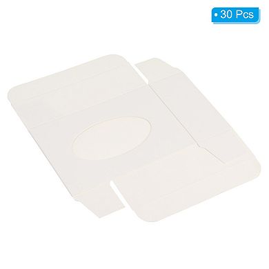 4"x3"x1" Paper Soap Box with Window, 30 Pack Homemade Soap Boxes Oval Presents Packaging Boxes