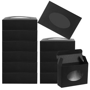 4"x3"x1" Paper Soap Box with Window, 30 Pack Homemade Soap Boxes Oval Presents Packaging Boxes