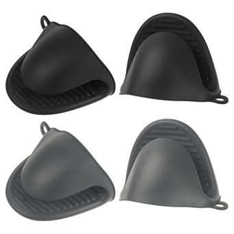 4 pc Mini Silicone Oven Mitts 110x85x70mm Small Heat Resistant Rubber Air Fryer Gloves for Kitchen