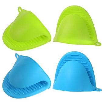 4 pc Mini Silicone Oven Mitts 110x85x70mm Small Heat Resistant Rubber Air Fryer Gloves for Kitchen