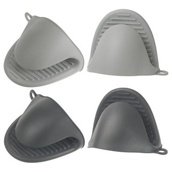 4 pc Mini Silicone Oven Mitts 110x85x70mm Small Heat Resistant Rubber Air Fryer Gloves for Kitchen