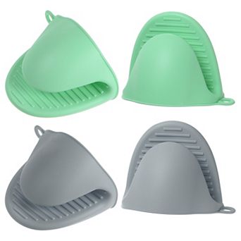 4 pc Mini Silicone Oven Mitts 110x85x70mm Small Heat Resistant Rubber Air Fryer Gloves for Kitchen