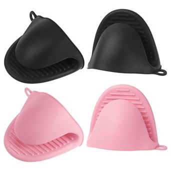 4 pc Mini Silicone Oven Mitts 110x85x70mm Small Heat Resistant Rubber Air Fryer Gloves for Kitchen