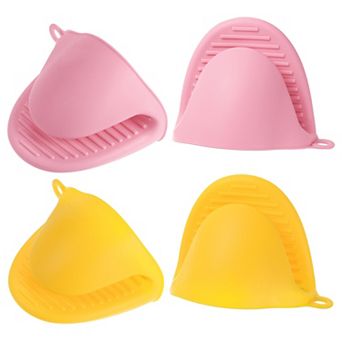 4 pc Mini Silicone Oven Mitts 110x85x70mm Small Heat Resistant Rubber Air Fryer Gloves for Kitchen