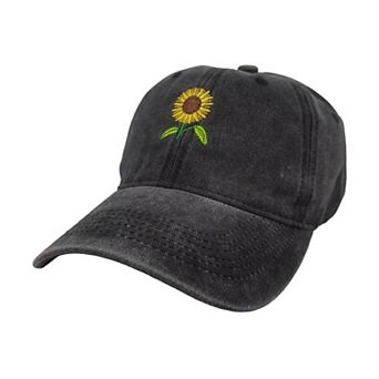 Women's Baseball Cap with Sunflower Embroidery