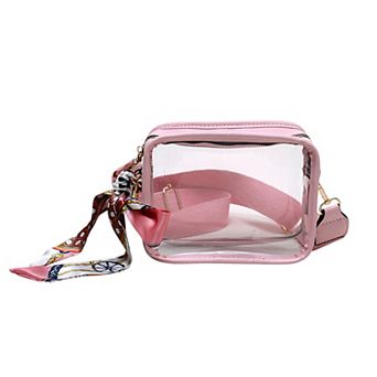 Women's Chic Transparent Crossbody & Messenger Bags with Decorative Scarf