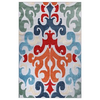 SUPERIOR Aldaine Vintage Damask Indoor/Outdoor Rug