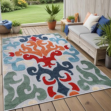SUPERIOR Aldaine Vintage Damask Indoor/Outdoor Rug
